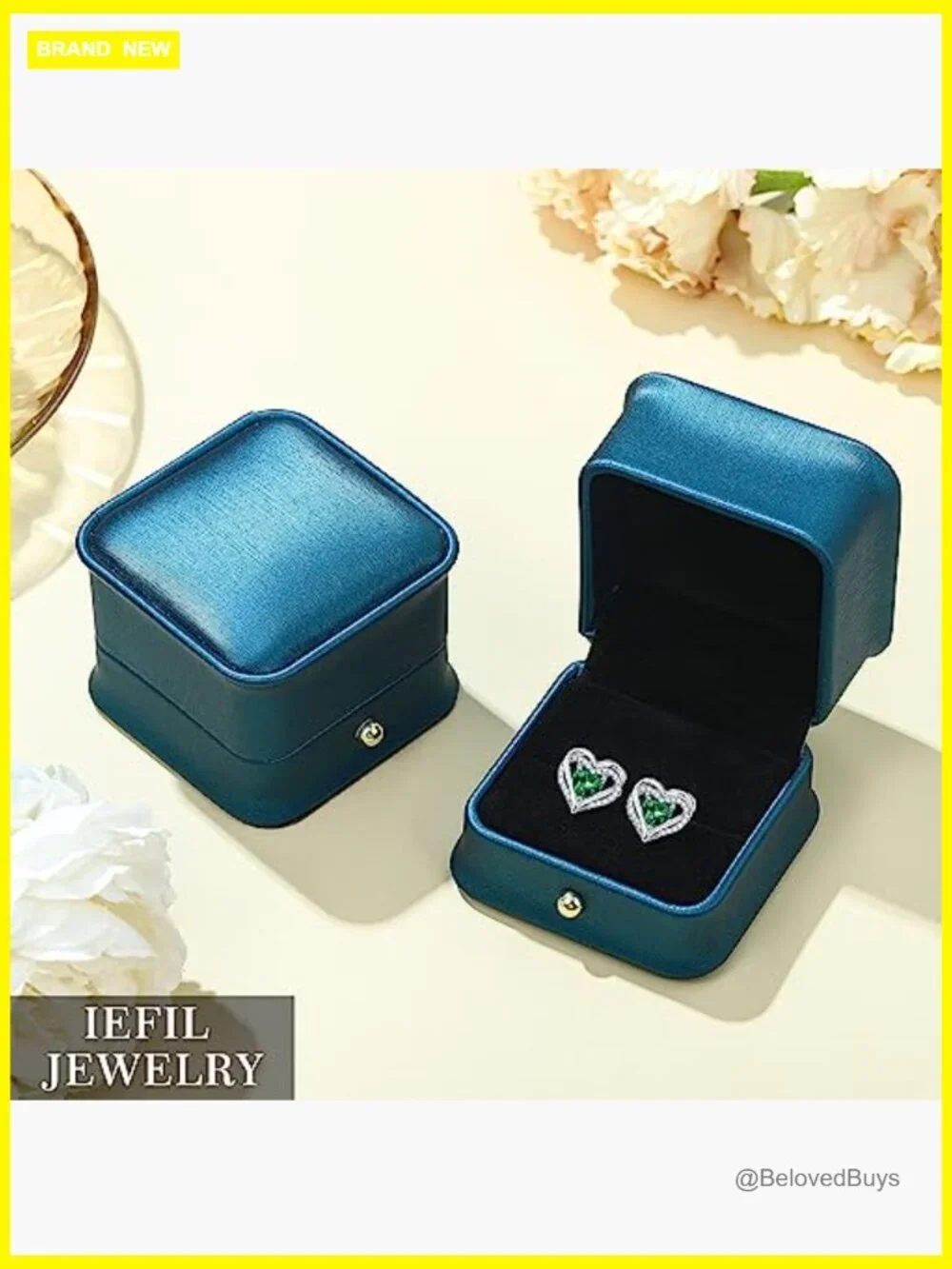 925 Sterling Silver Heart Stud Earrings with Birthstone, Gift Box
